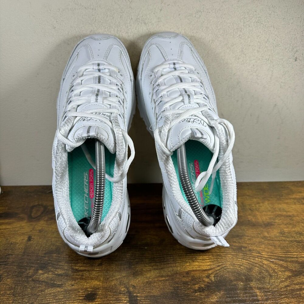 💕EUC Skechers D Lites Fresh Start‎ 11931 White Shoes Sneakers Womens Size 9 EW - Picture 6 of 9